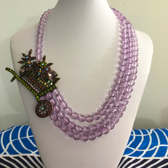 Heidi Daus Flower Wagon Glass Tanzanite Necklace